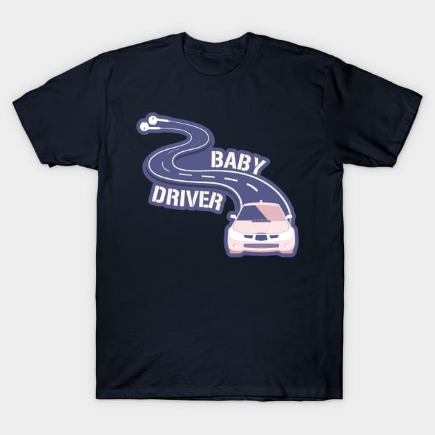 Blue Baby Driver T-Shirt by iRupa